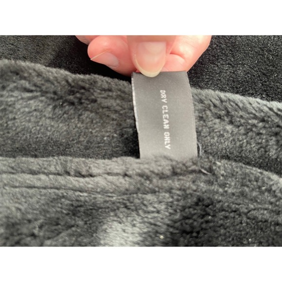 J Percy Vtg Black Faux Suede Fur Lining Trim Coat Size Women‎ XL - Picture 6 of 11